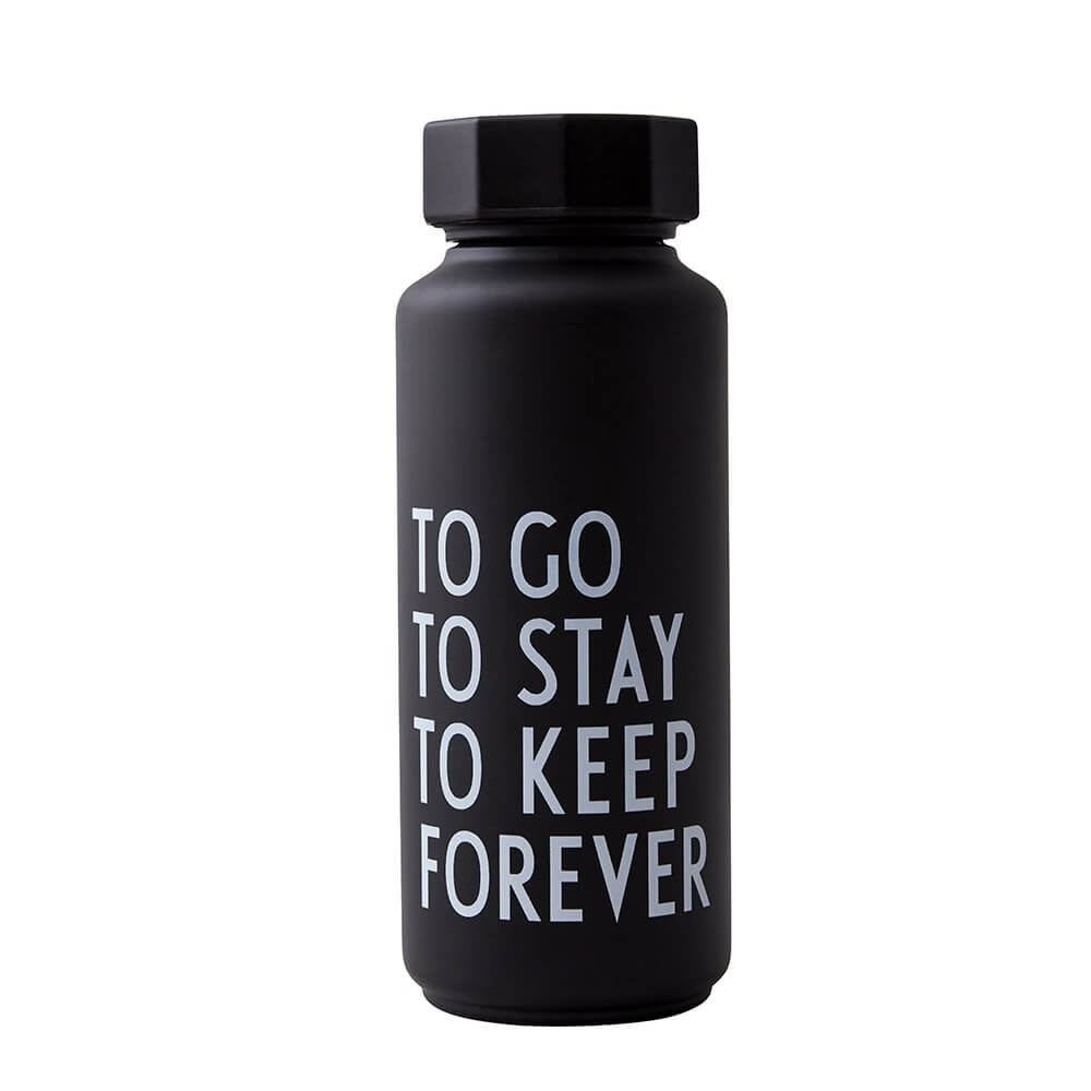 Thermoflasche von Design Letters, schwarz