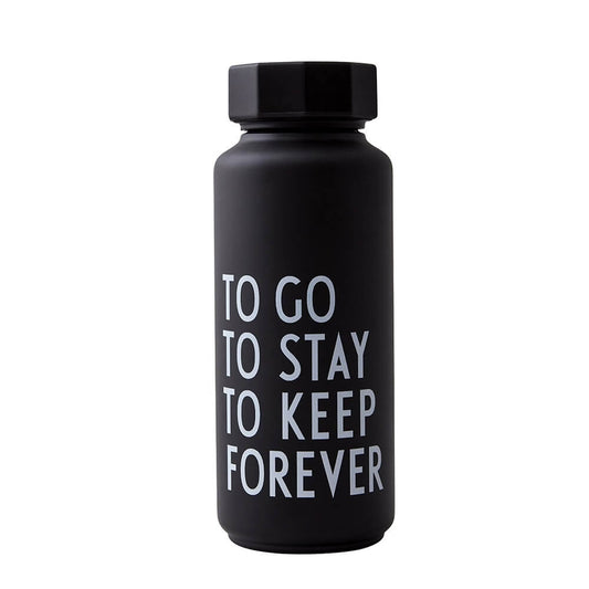 Thermoflasche von Design Letters, schwarz