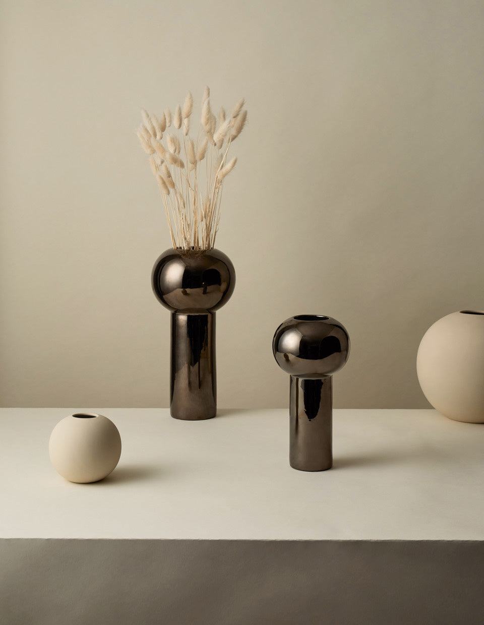 Pillar Vase - dark silver groß - Cooee