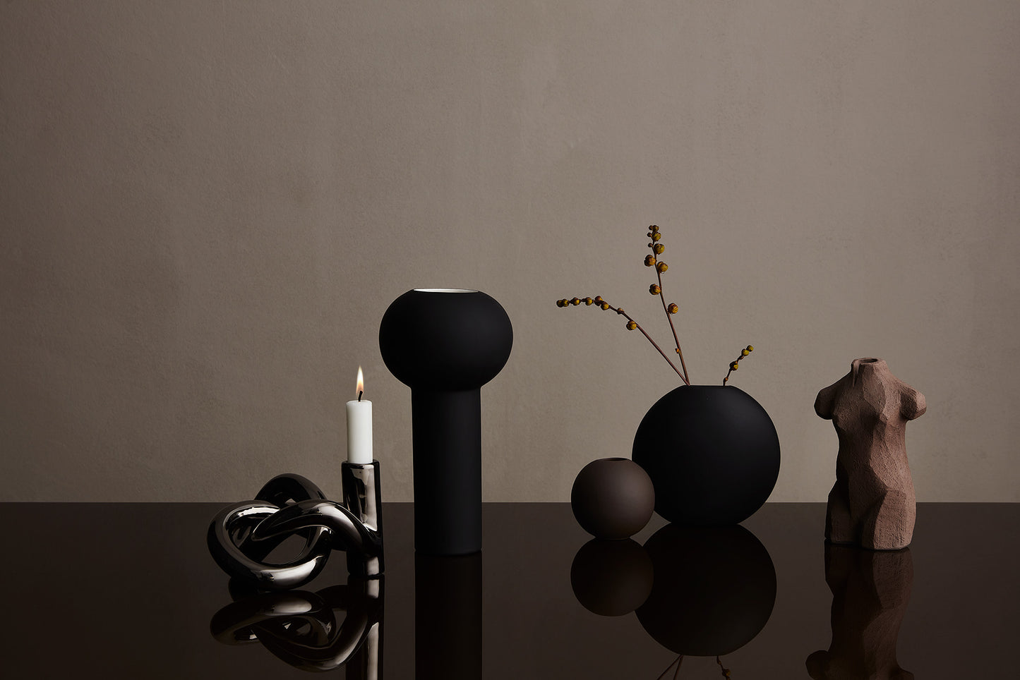 Pillar Vase - black groß - Cooee