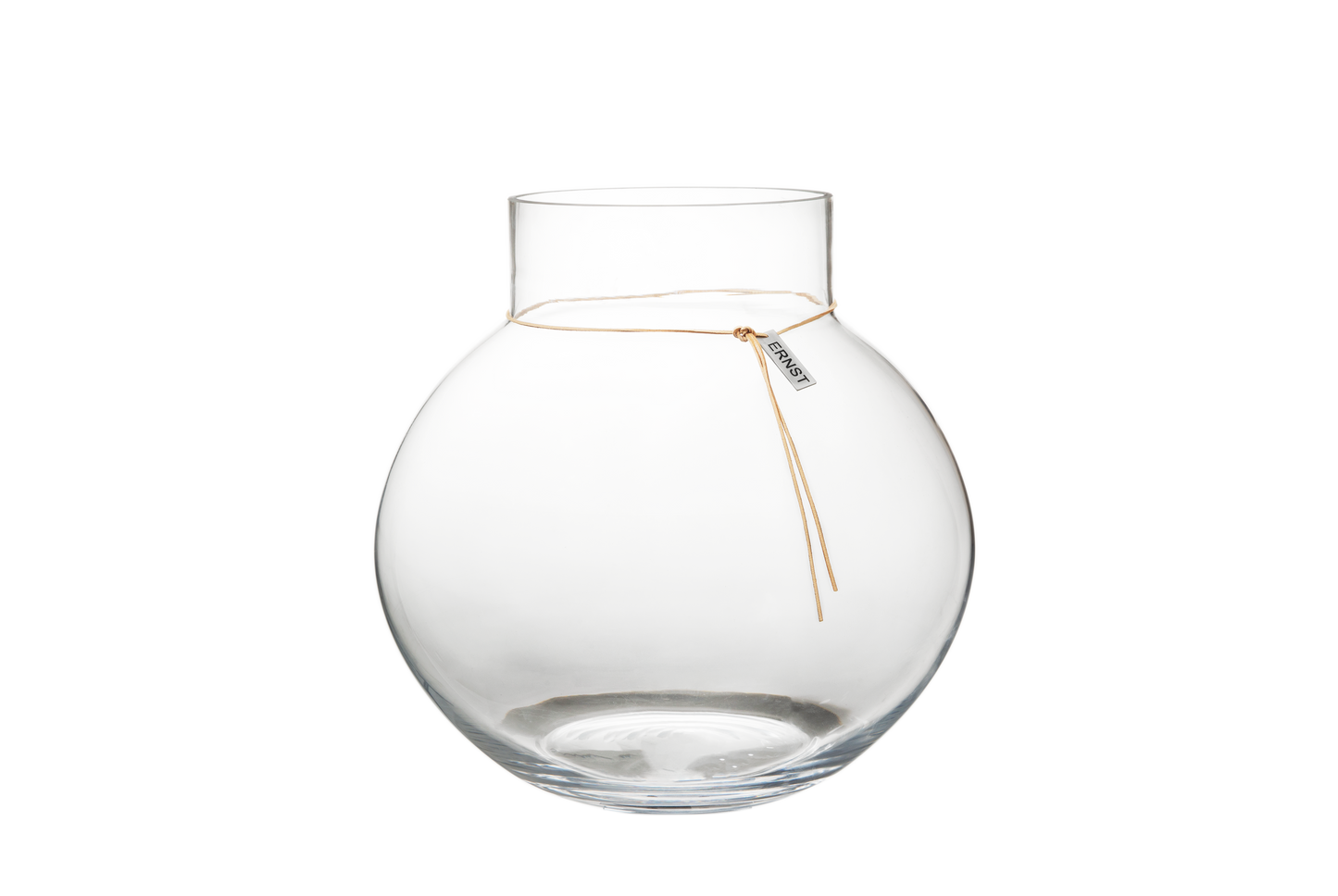 Glasvase mit Lederband, xl, ERNST