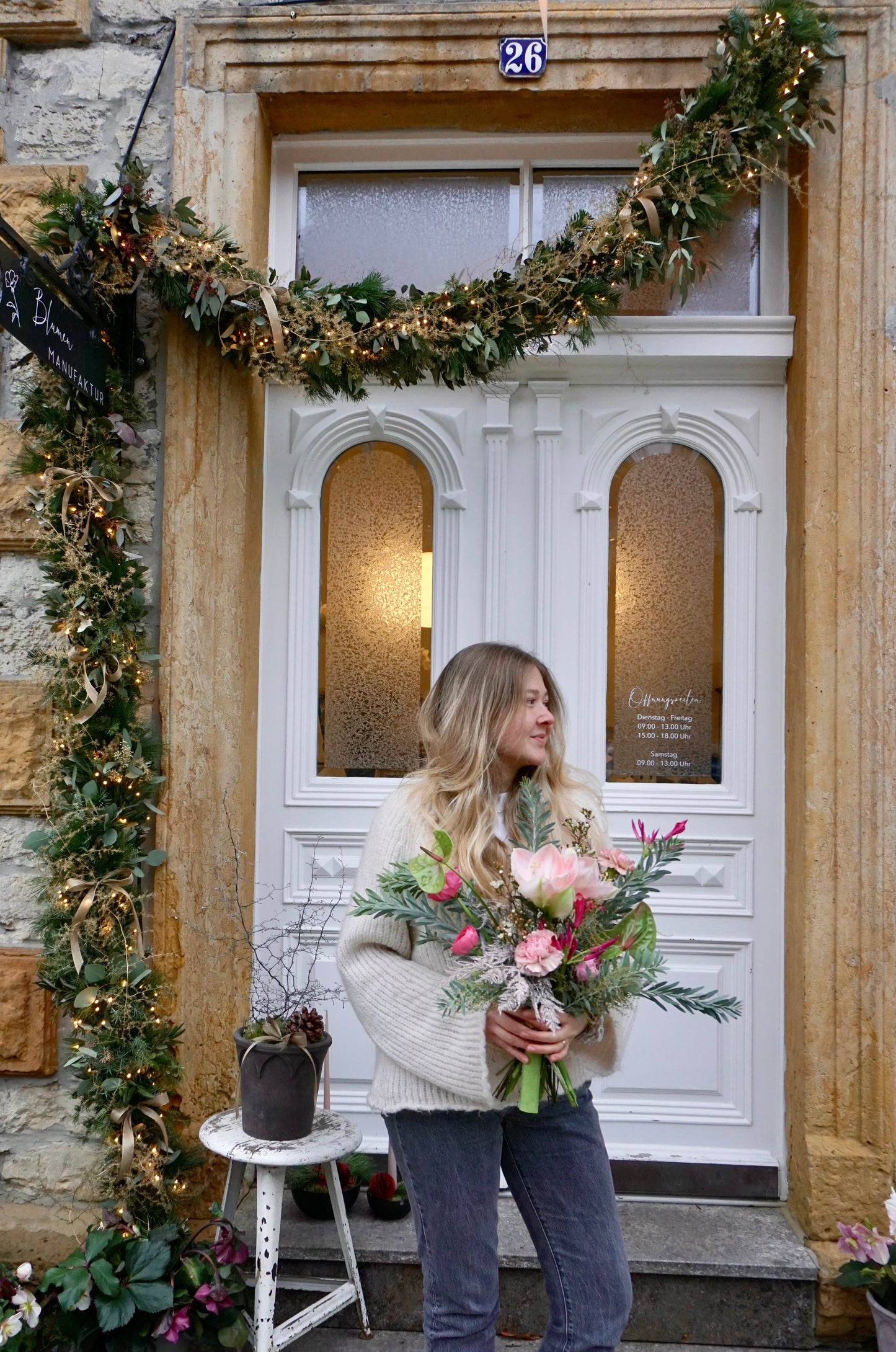 VORBESTELLUNG WEIHNACHTEN - Strauß rosa/pink, locker gebunden - ABHOLUNG MONTAG 23.12.24